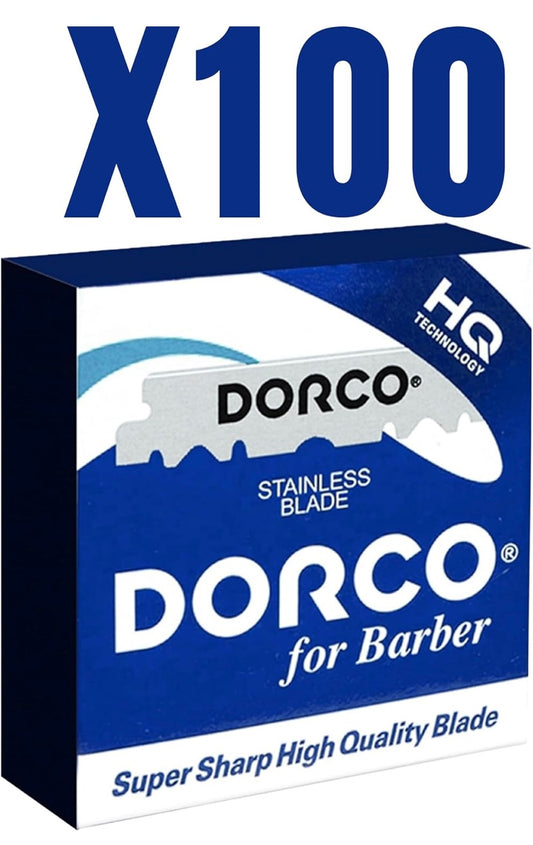 100 Premium Quality DORCO Single Edge Razor Blades Ultra-Sharp Long-Lasting Professional Grade Shaving Blades