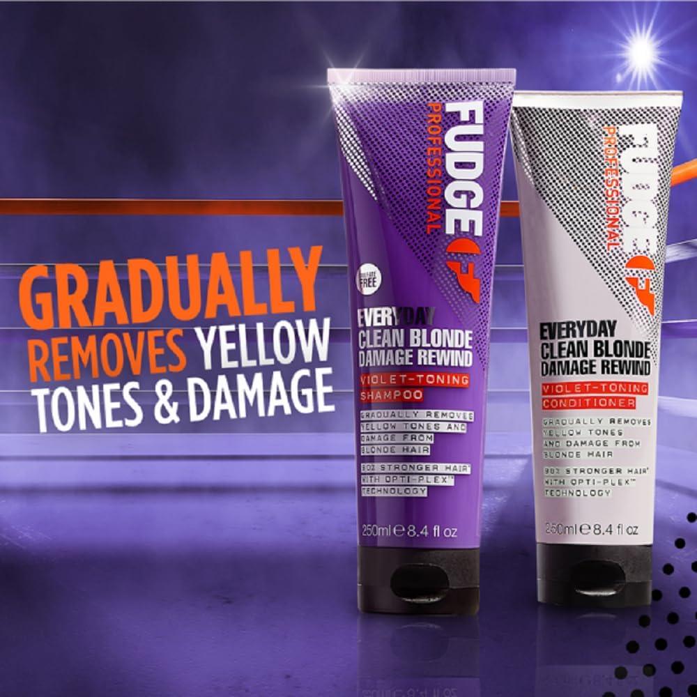 Fudge Professional Purple Conditioner Everyday Clean Blonde Damage Rewind 250ml - Scent Shave And All