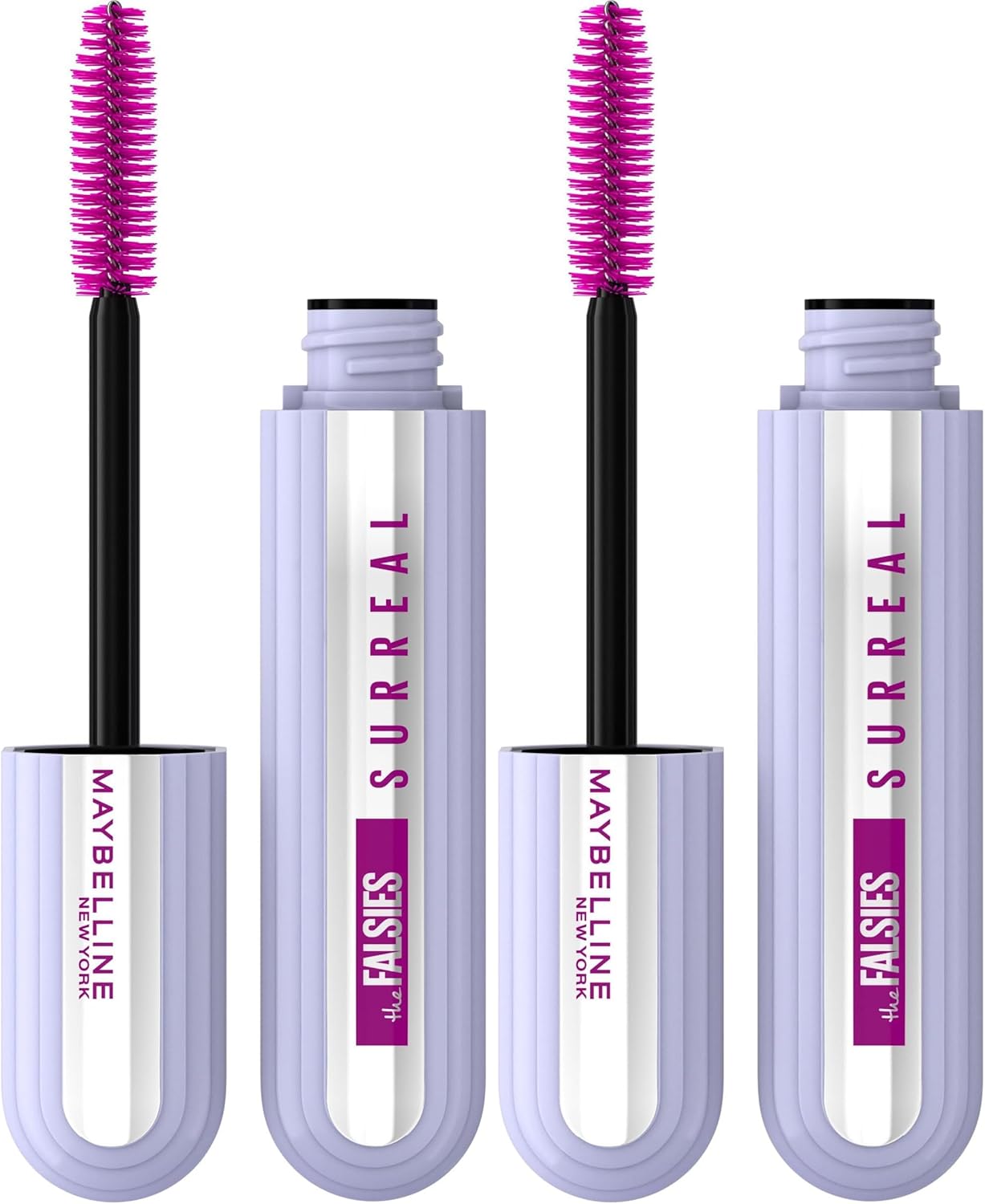 Maybelline Extension Mascara, Salon-Like Extension, Provides +36% More Length & X10 Volume, Hybrid-Fiber Technology & Extended Helix Brush, The Falsies Surreal, Black