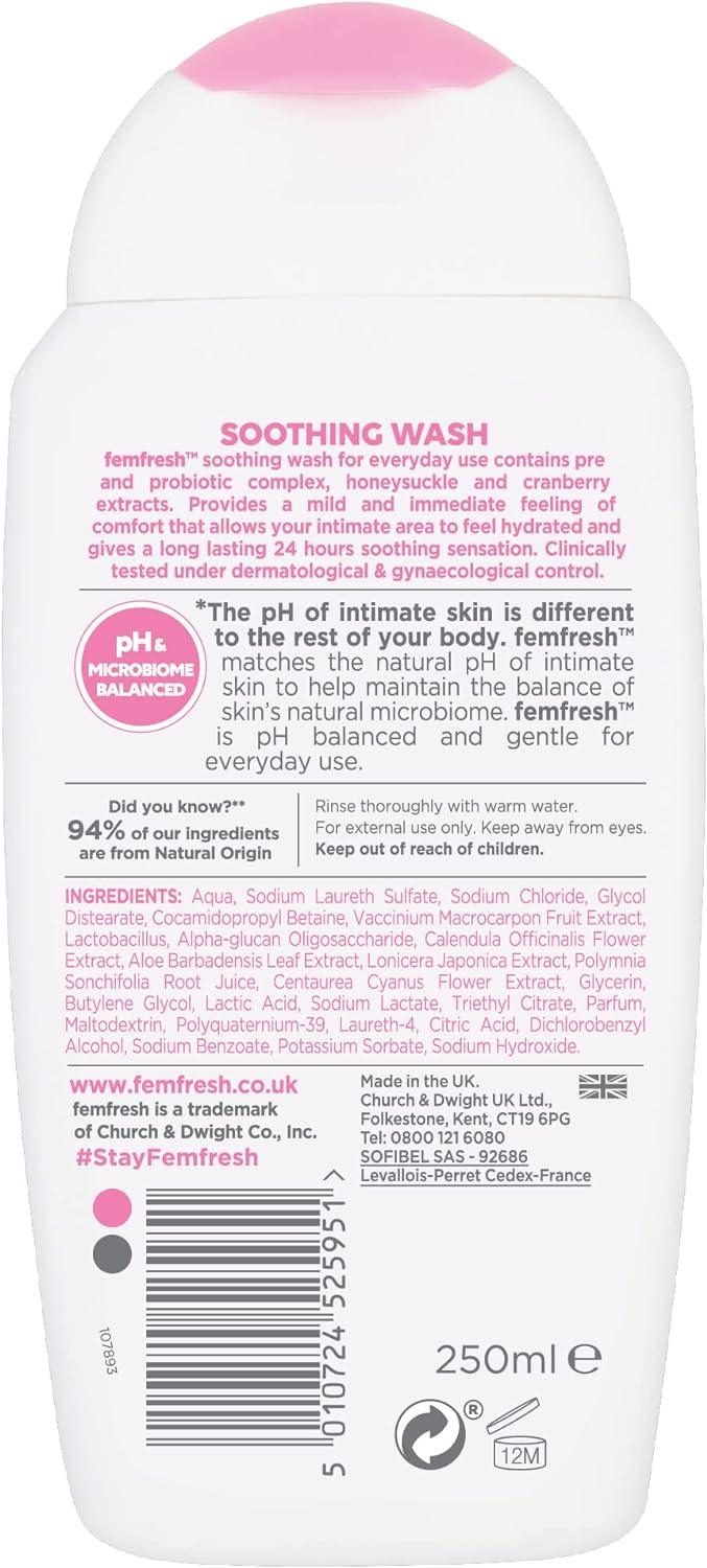 Femfresh Ultimate Care Soothing Wash Intimate Daily Vaginal Feminine Hygiene Shower Gel Cleanser 250ml - Scent Shave And All
