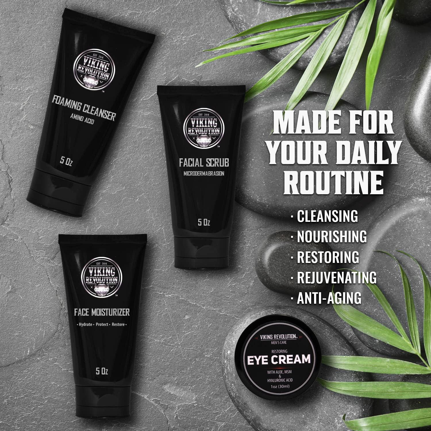 Viking Revolution Complete Mens Skincare Kit for Premium Skincare - Scent Shave And All