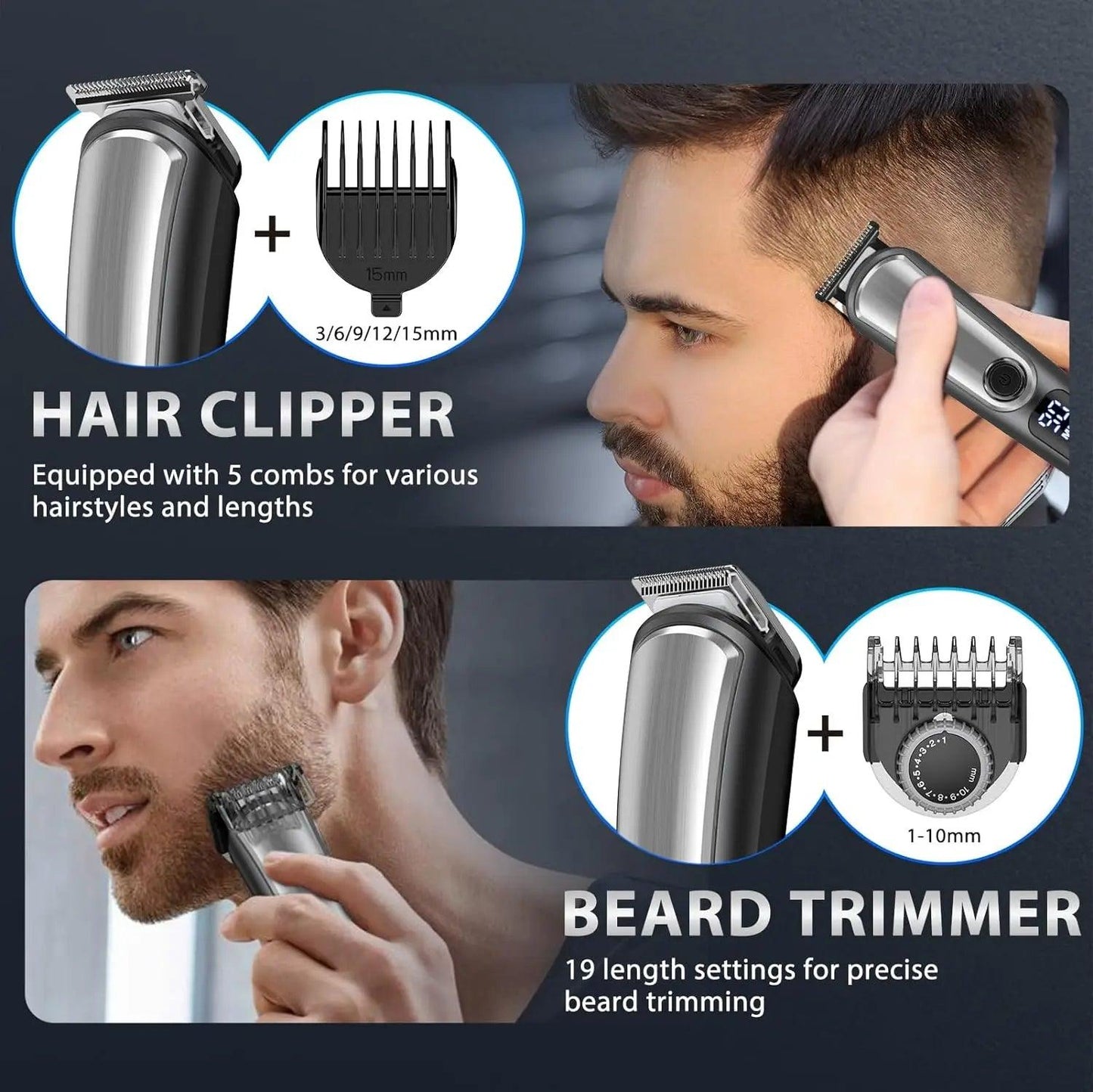 VGR V-105 All In One Adjustable Hair Beard Trimmer Body Groomer Kit - Scent Shave And All