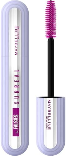 Maybelline Extension Mascara, Salon-Like Extension, Provides +36% More Length & X10 Volume, Hybrid-Fiber Technology & Extended Helix Brush, The Falsies Surreal, Black