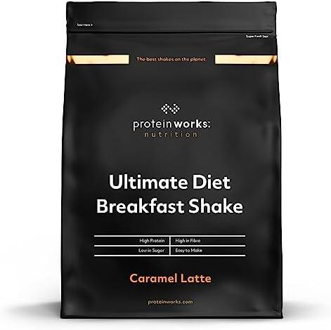 Protein Works Ultimate Diet Breakfast Shake High Protein Low Calorie Caramel 500g - Scent Shave And All