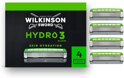 Wilkinson Sword Hydro 3 Men’s Razor Blade Refills, XXL 16 Pack | 3 Blade Face or Body Razors for Men, Dual Lubrication, Hydrating Gel Formula, Great Shavers for Wash Bags or Holidays