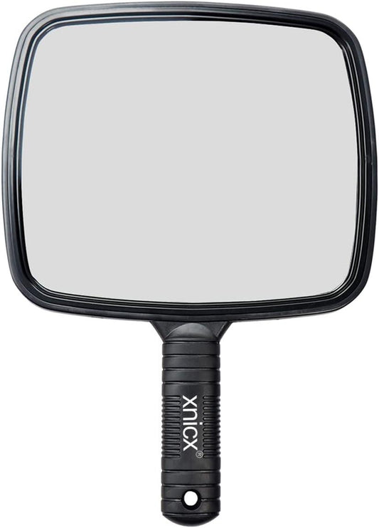 Xnicx Hand Held Mirror Professional Barber Shaving Salon Mirror Black - Scent Shave And All