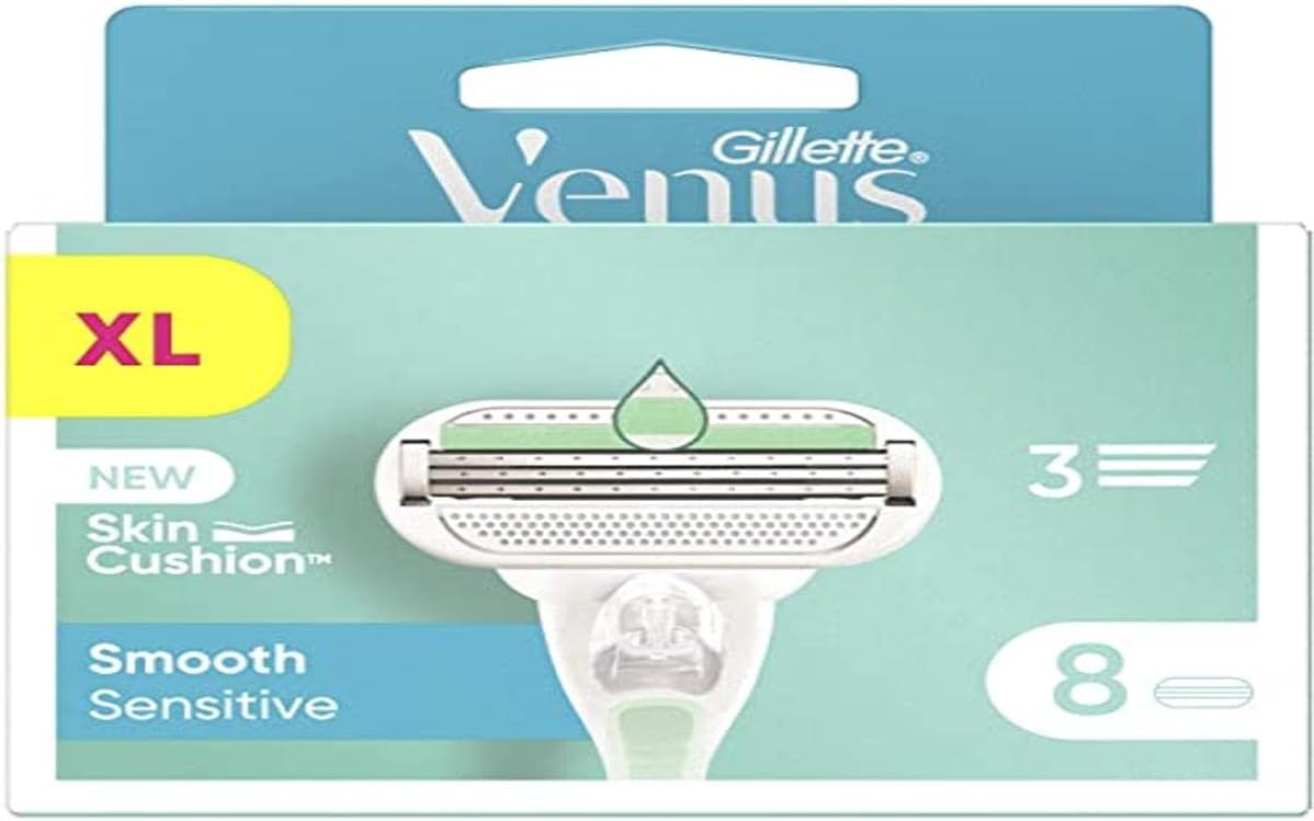 Gillette Venus Smooth Sensitive Blades Refills for Women x 8 Razor Blade Heads