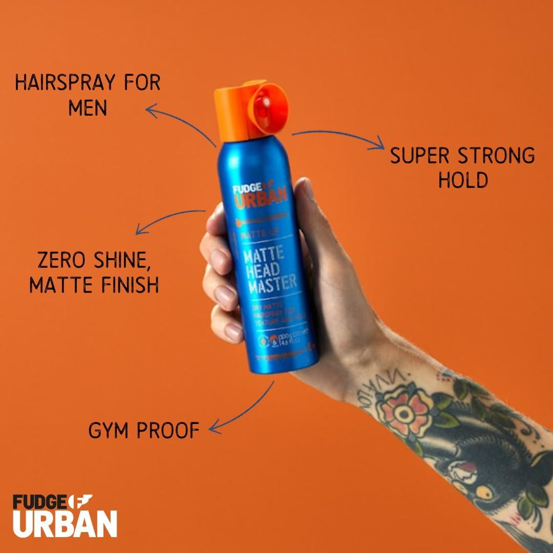 Fudge Urban Texturising Hair Spray Matte Headmaster Hairspray 135ml - Scent Shave And All