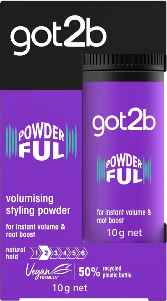 Got2b Powder'ful Volume Unisex Root Hair Styling Powder Instant Volume and Root Boost Vegan 10g - Scent Shave And All