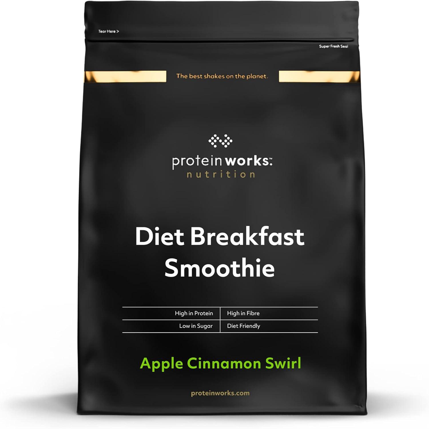 Protein Works Ultimate Diet Breakfast Shake Low Calorie Apple & Cinnamon Swirl 500g - Scent Shave And All