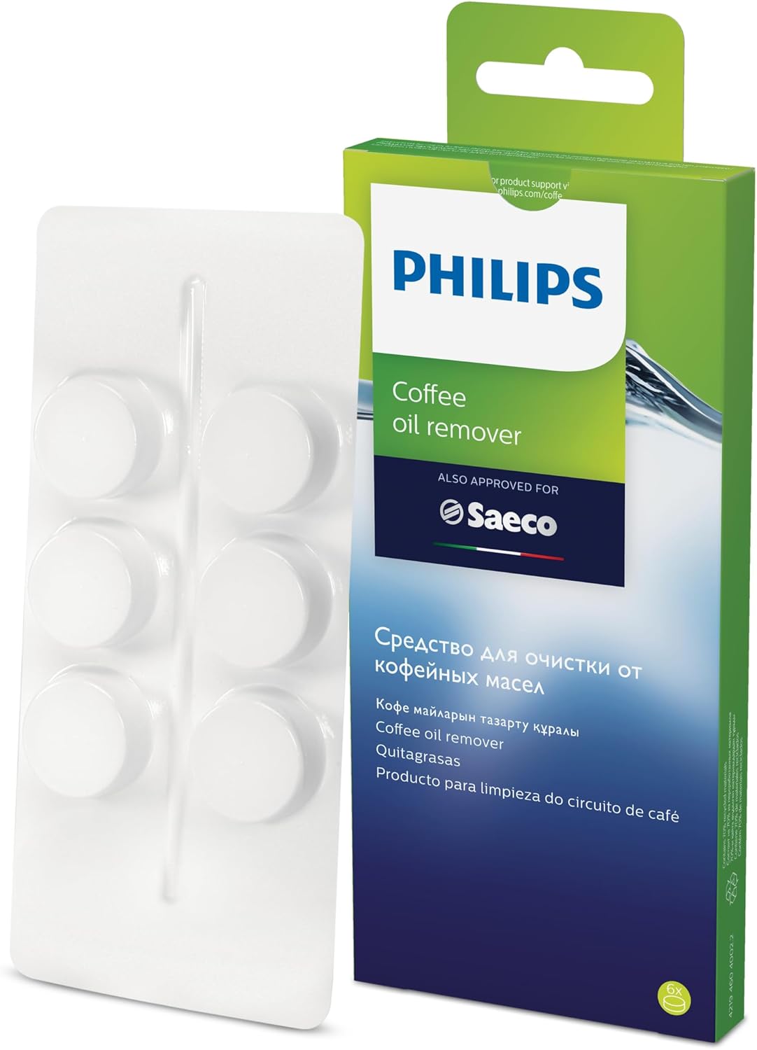 Philips Coffee Oil Remover Tablets Lot de 6 Pastilles dégraissantes CA6704 pour machines à café