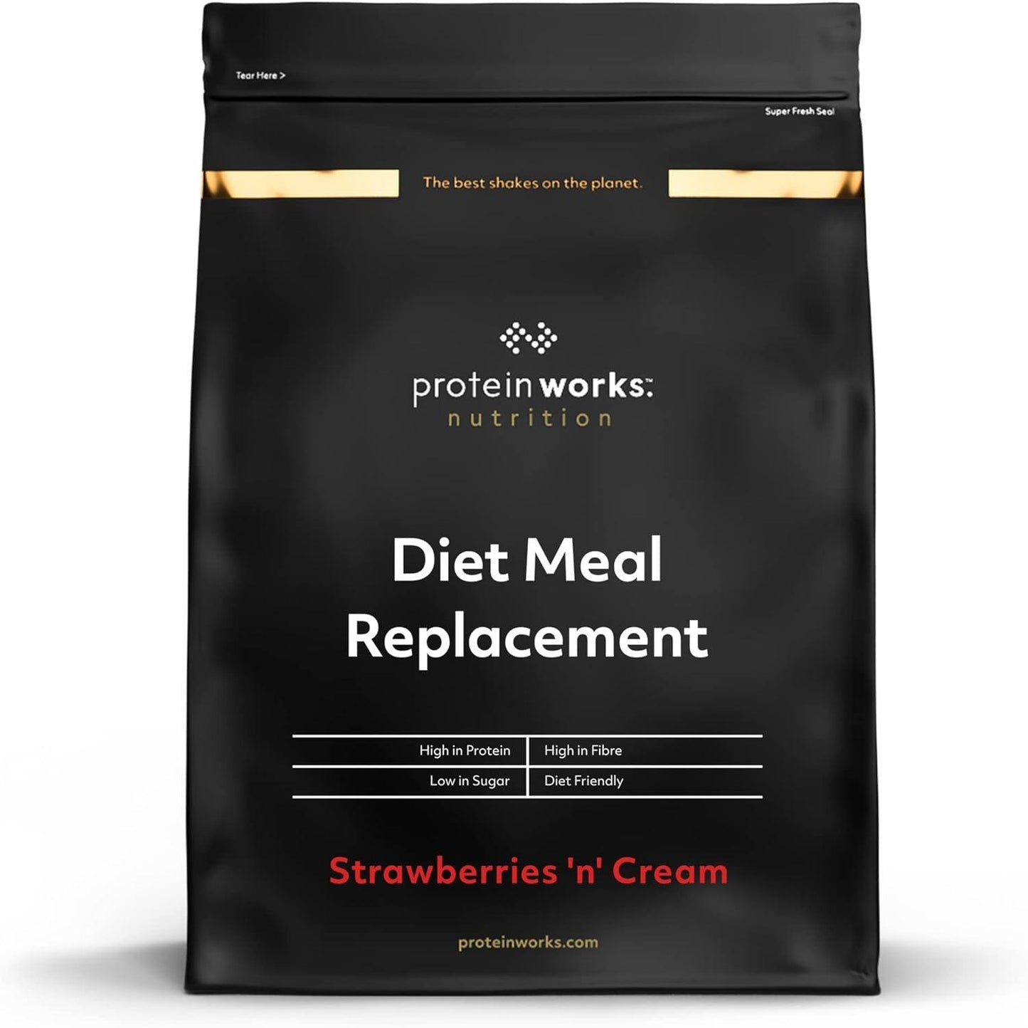 Protein Works Diet Meal Replacement Shake Nutrient Dense High Protein Meal Strawberries 'n' Cream 500g - Scent Shave And All