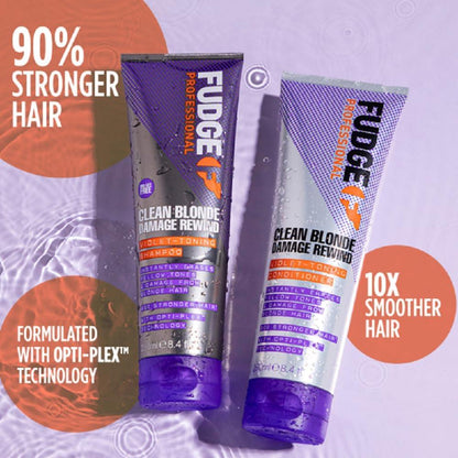 Fudge Professional Clean Blonde Damage Rewind Conditioner 250ml - Scent Shave And All