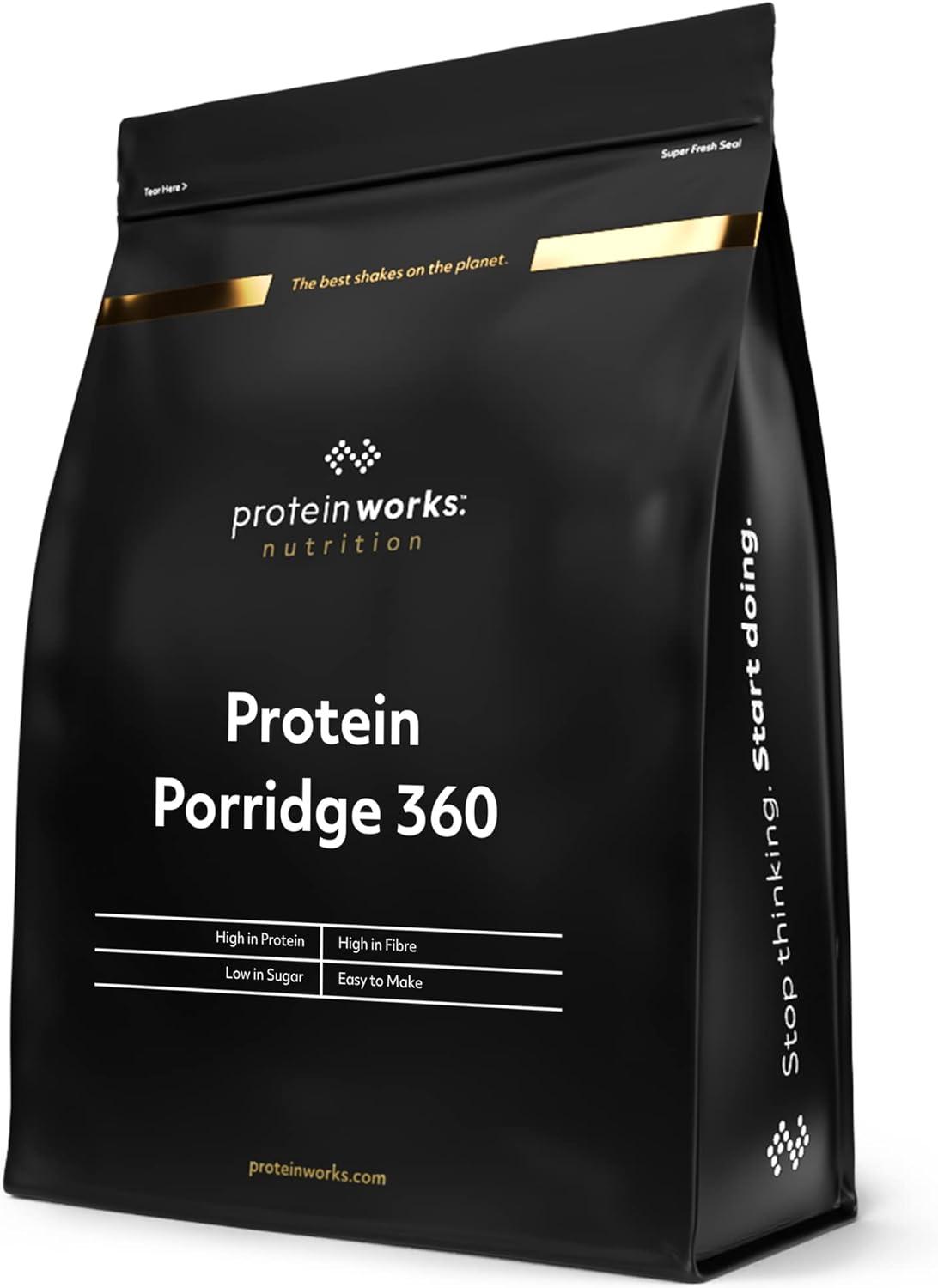 Protein Works High Protein Porridge 360 Added Vitamins Low GI Wholegrain Oats High Fibre Milk Chocolate 500g - Scent Shave And All