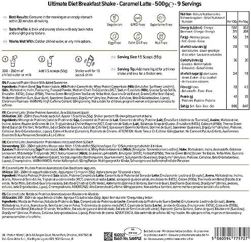 Protein Works Ultimate Diet Breakfast Shake High Protein Low Calorie Caramel 500g - Scent Shave And All