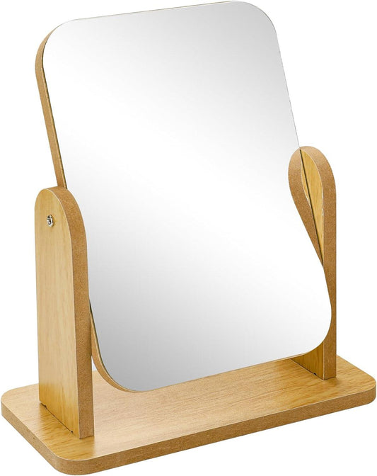 Fentar Desk Mirror 360 Rotatable Wooden Mirror Table Mirror with High Definition - Scent Shave And All