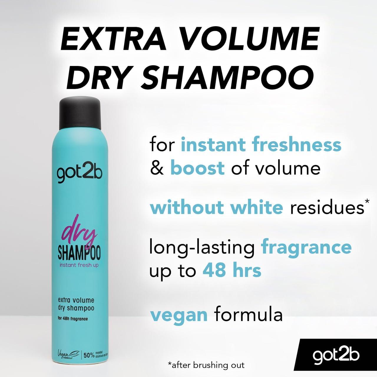 Got2b Fresh It Up No Rinse Dry Shampoo Spray to Refresh Hair in Between Washes Extra Volume 200ml - Scent Shave And All