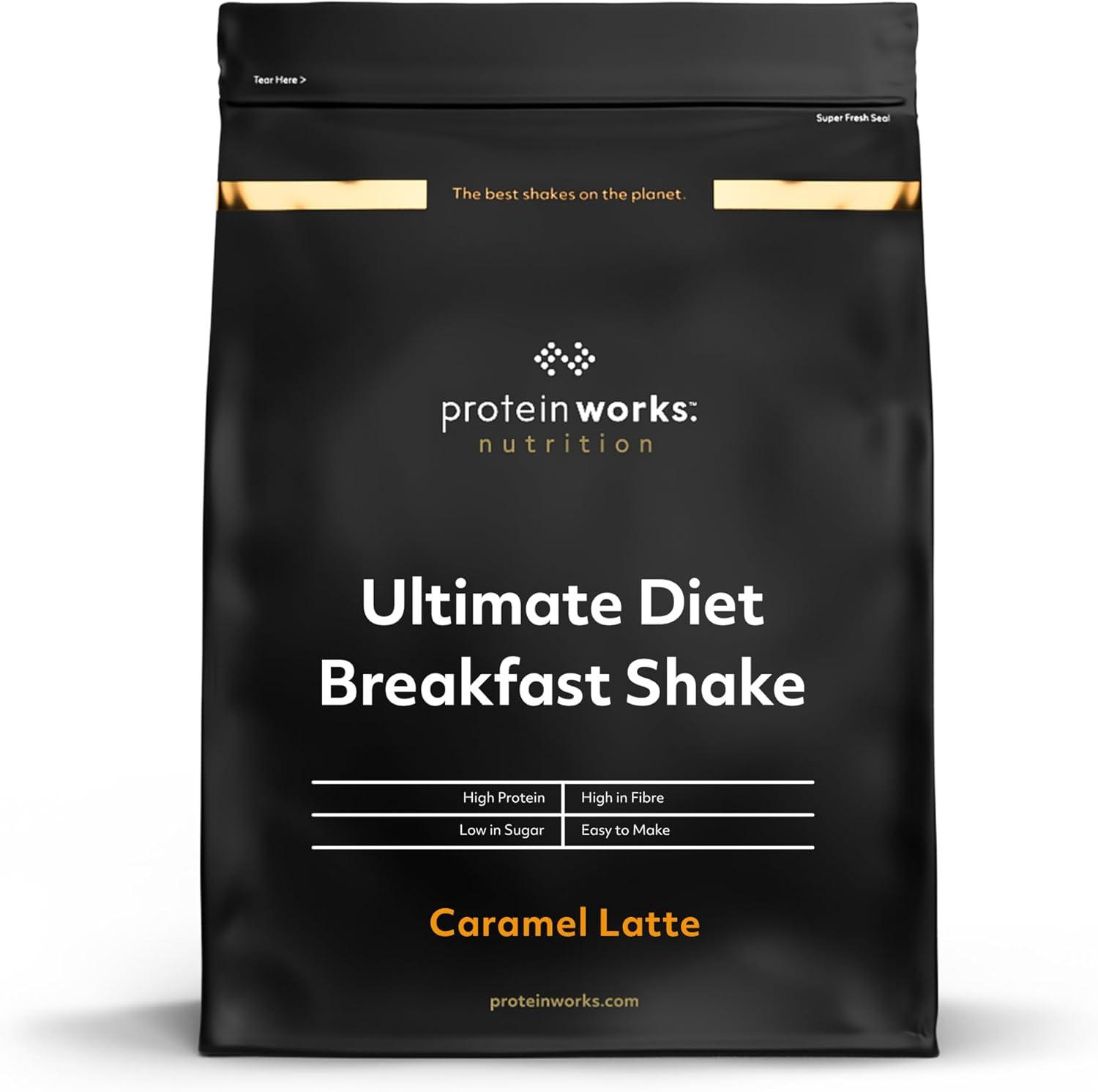 Protein Works Ultimate Diet Breakfast Shake High Protein Low Calorie Caramel 500g - Scent Shave And All