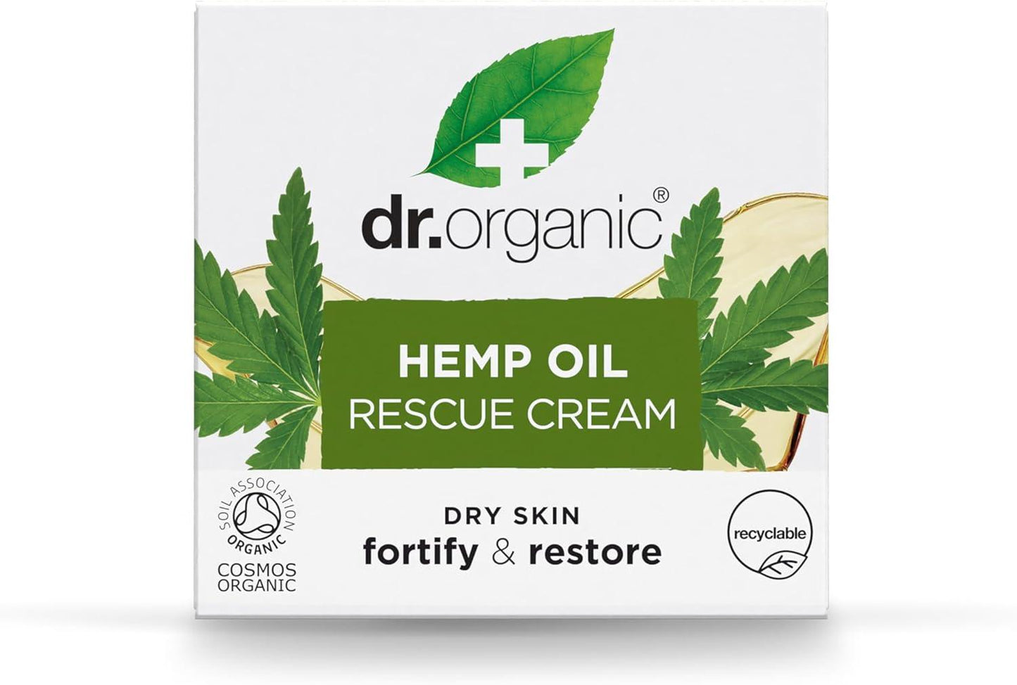 Dr Organic Hemp Oil Rescue Cream Moisturising Certified Organic 50ml - Scent Shave And All