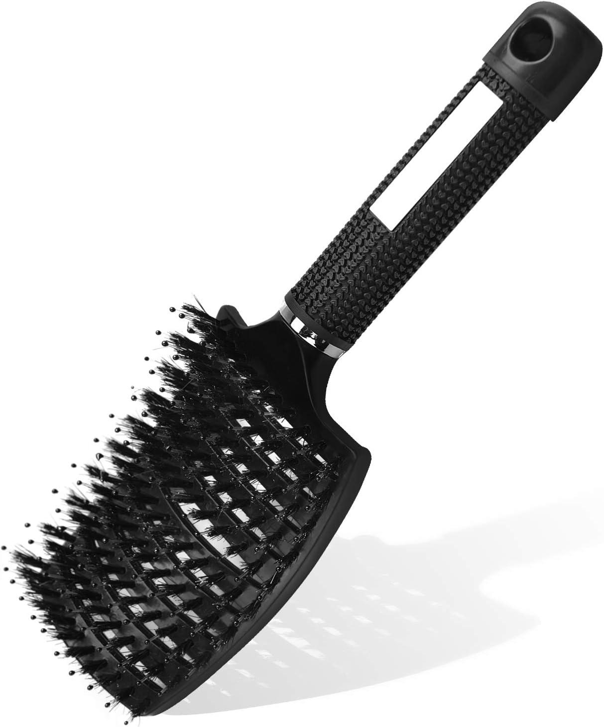 URAQT Hair Brush Boar Bristle Paddle Hairbrush Soft Massage Hair Comb - Scent Shave And All