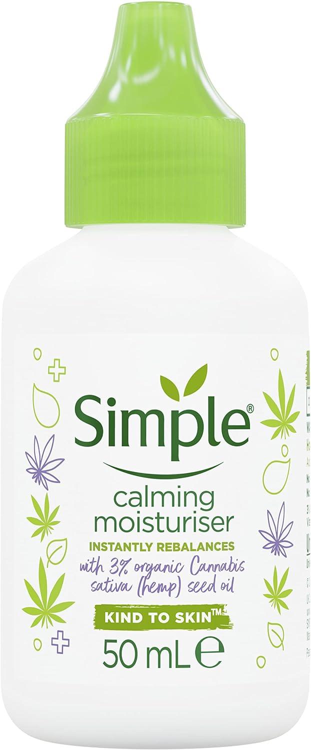 Simple Calming Moisturiser Skin Cream with Organic Hemp Seed Oil Skincare for Sensitive Skin 50ml - Scent Shave And All