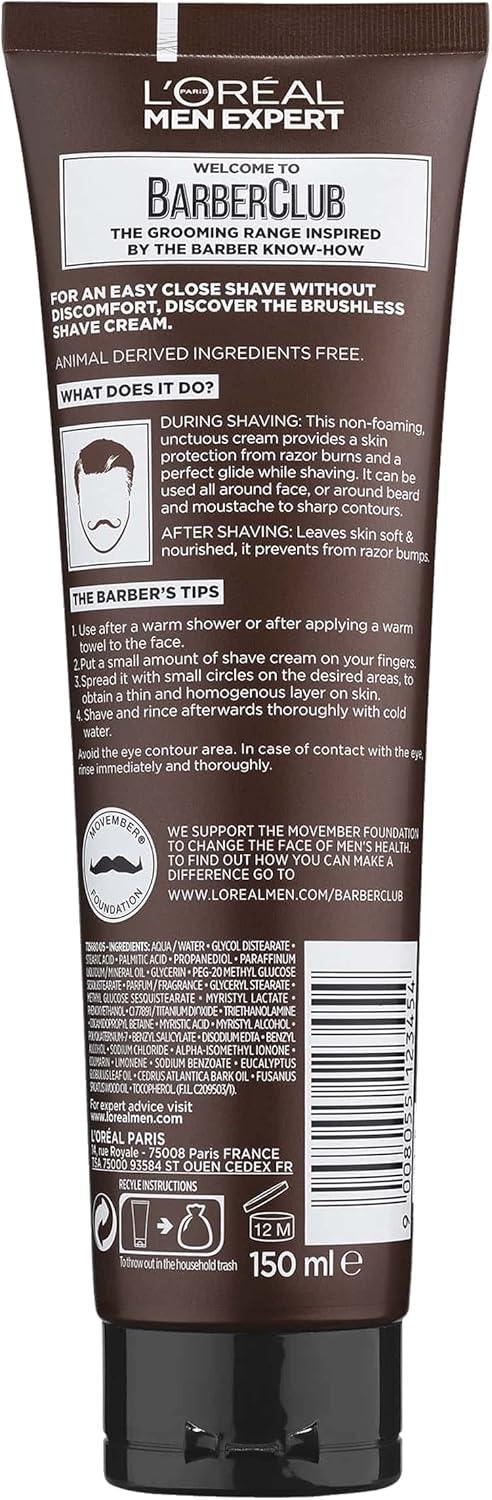 L'Oreal Men Expert Barber Club Protecting Precision Shave Down and Shape Cream 150ml - Scent Shave And All