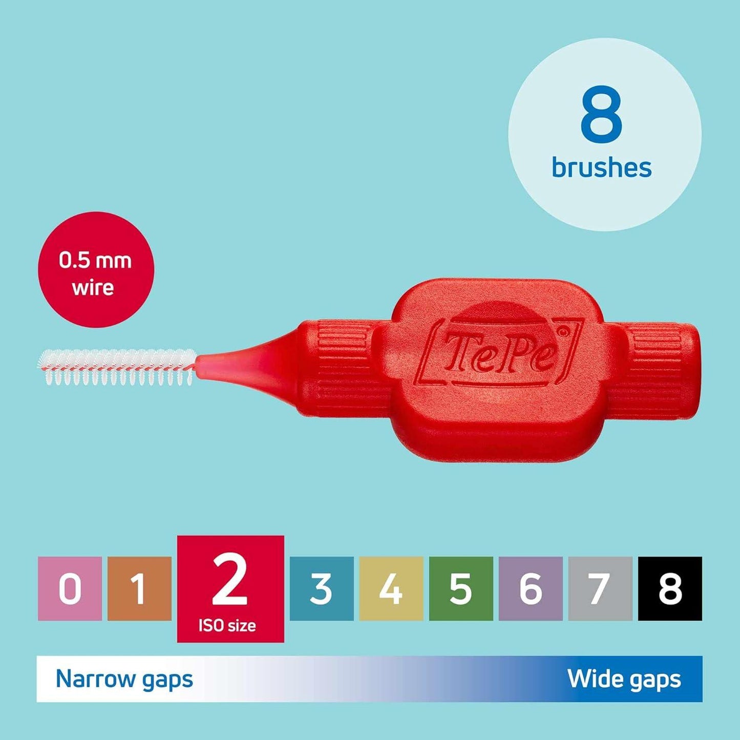 TEPE Interdental Brushes Red Original (0.5mm) Pack of 8 - Scent Shave And All