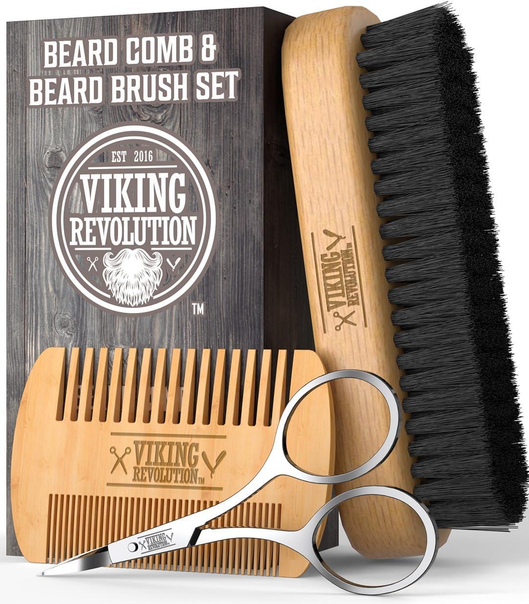 Viking Revolution Beard Brush & Beard Comb Set - Scent Shave And All