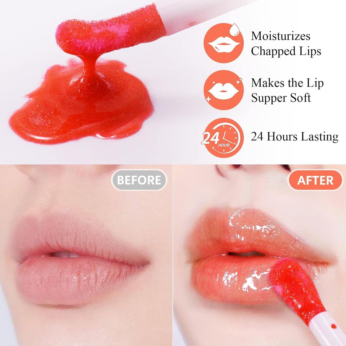 Lip Gloss Plumping Lip Oil Hydrating Gloss Tinted Lip Balm Transparent Lip Care 6ml - Scent Shave And All