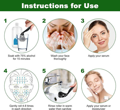 URAQT Derma Roller 0.75mm Beard Growth Roller Titanium 540 Micro Needle Roller - Scent Shave And All