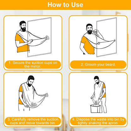 Beard Trimmer Catcher JT JUSTIME Beard Shaving Apron Bib Moustache Grooming Kit with Shaping Tool - Scent Shave And All