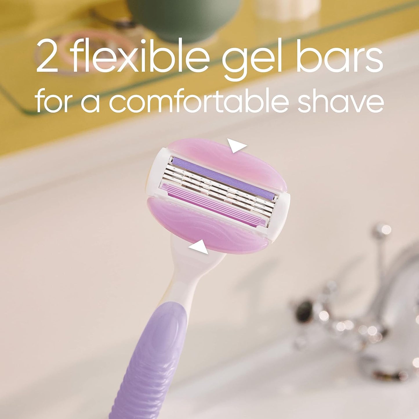 Gillette Venus Comfortglide Breeze Women's Razor Blade Refills, Pack of 8, 3 built-in blades for a smooth, close shave that lasts