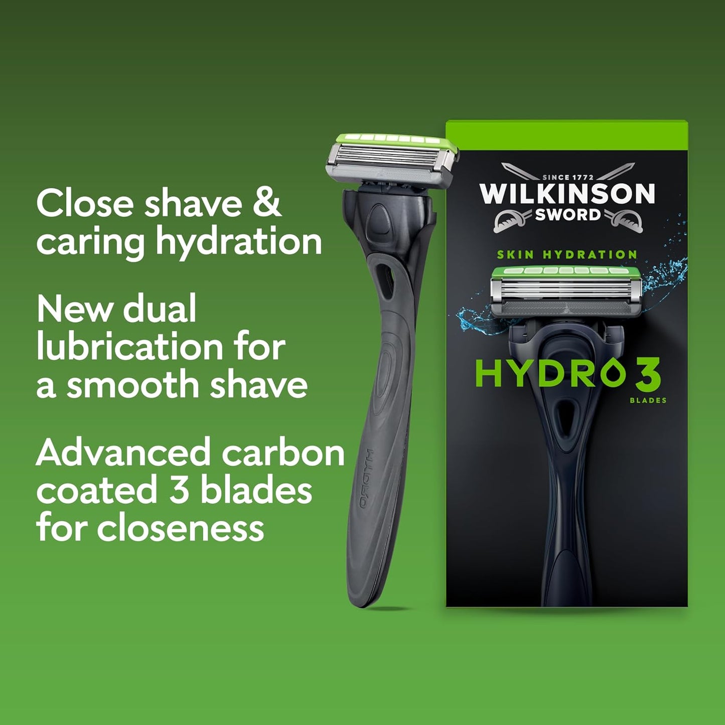 Wilkinson Sword Hydro 3 Men’s Razor Blade Refills, XXL 16 Pack | 3 Blade Face or Body Razors for Men, Dual Lubrication, Hydrating Gel Formula, Great Shavers for Wash Bags or Holidays