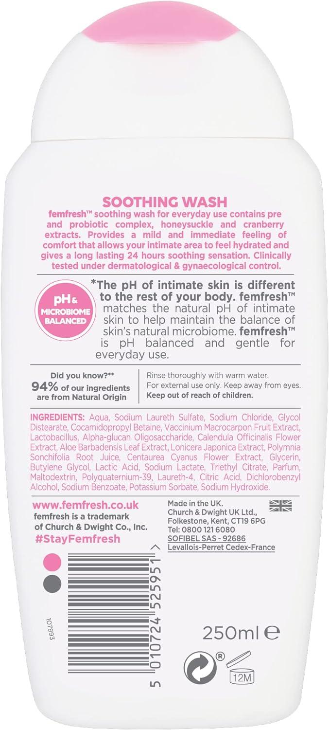 Femfresh Ultimate Care Soothing Wash Intimate Daily Vaginal Feminine Hygiene Shower Gel Cleanser 250ml - Scent Shave And All