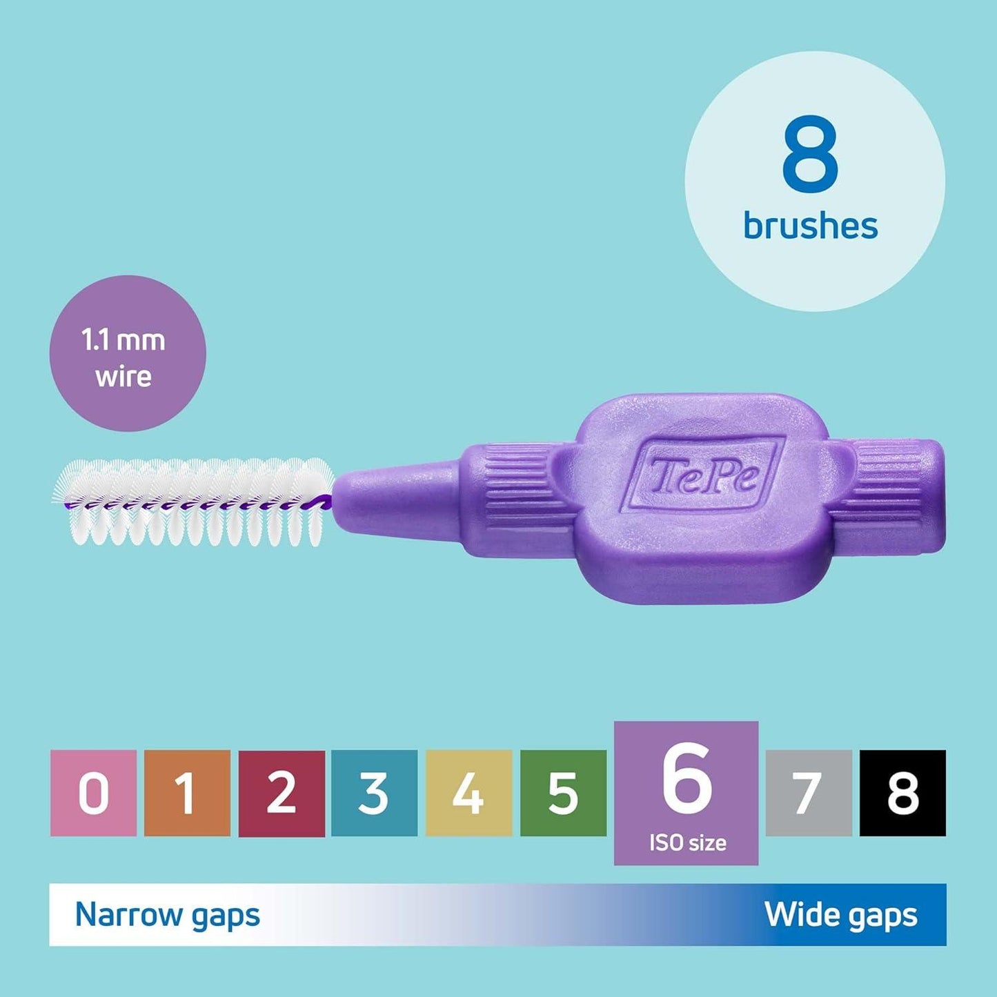 TePe Interdental Brush Original Purple 1.1 mm Pack of 8 - Scent Shave And All