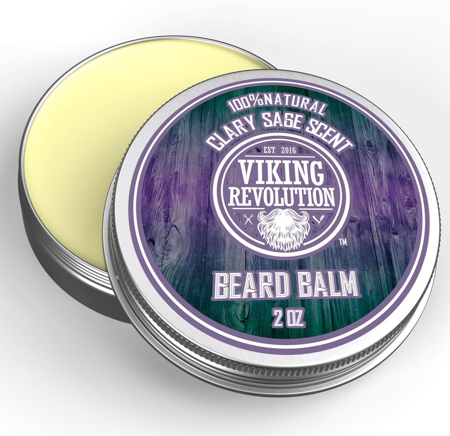 Viking Revolution Beard Balm with Clary Sage Scent and Argan & Jojoba Oils - Scent Shave And All