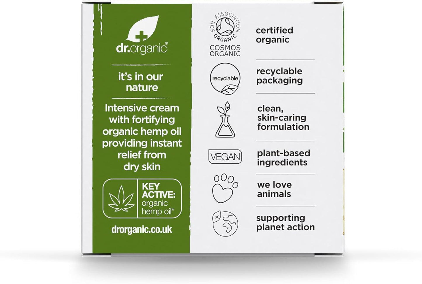 Dr Organic Hemp Oil Rescue Cream Moisturising Certified Organic 50ml - Scent Shave And All