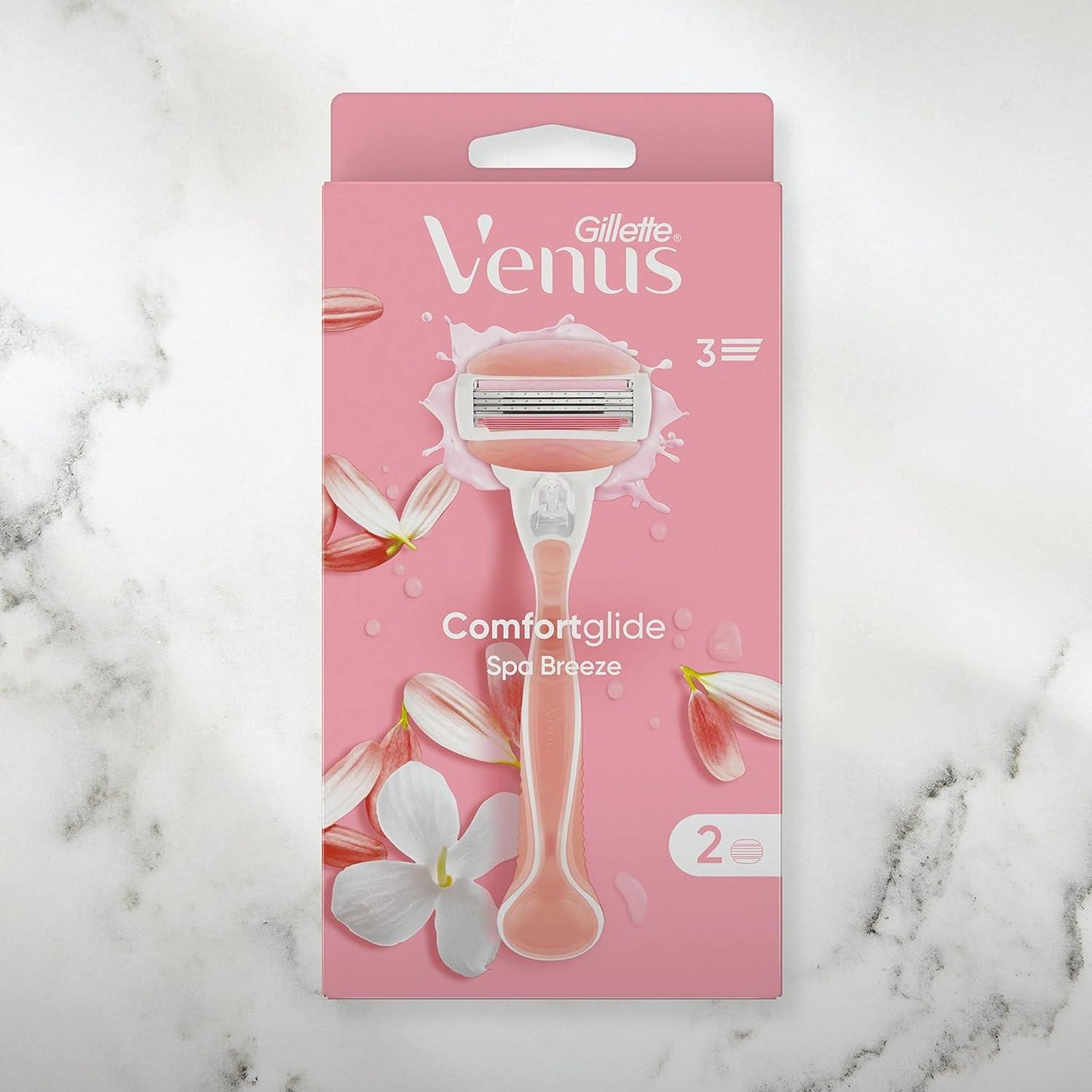 Gillette Venus ComfortGlide Spa Breeze Women's Razor + 3 Razor Blade Refills - Scent Shave And All