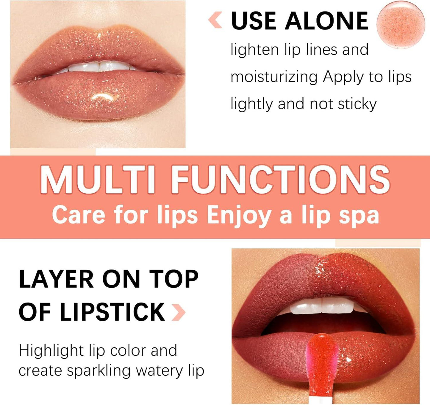 Lip Gloss Plumping Lip Oil Hydrating Gloss Tinted Lip Balm Transparent Lip Care 6ml - Scent Shave And All