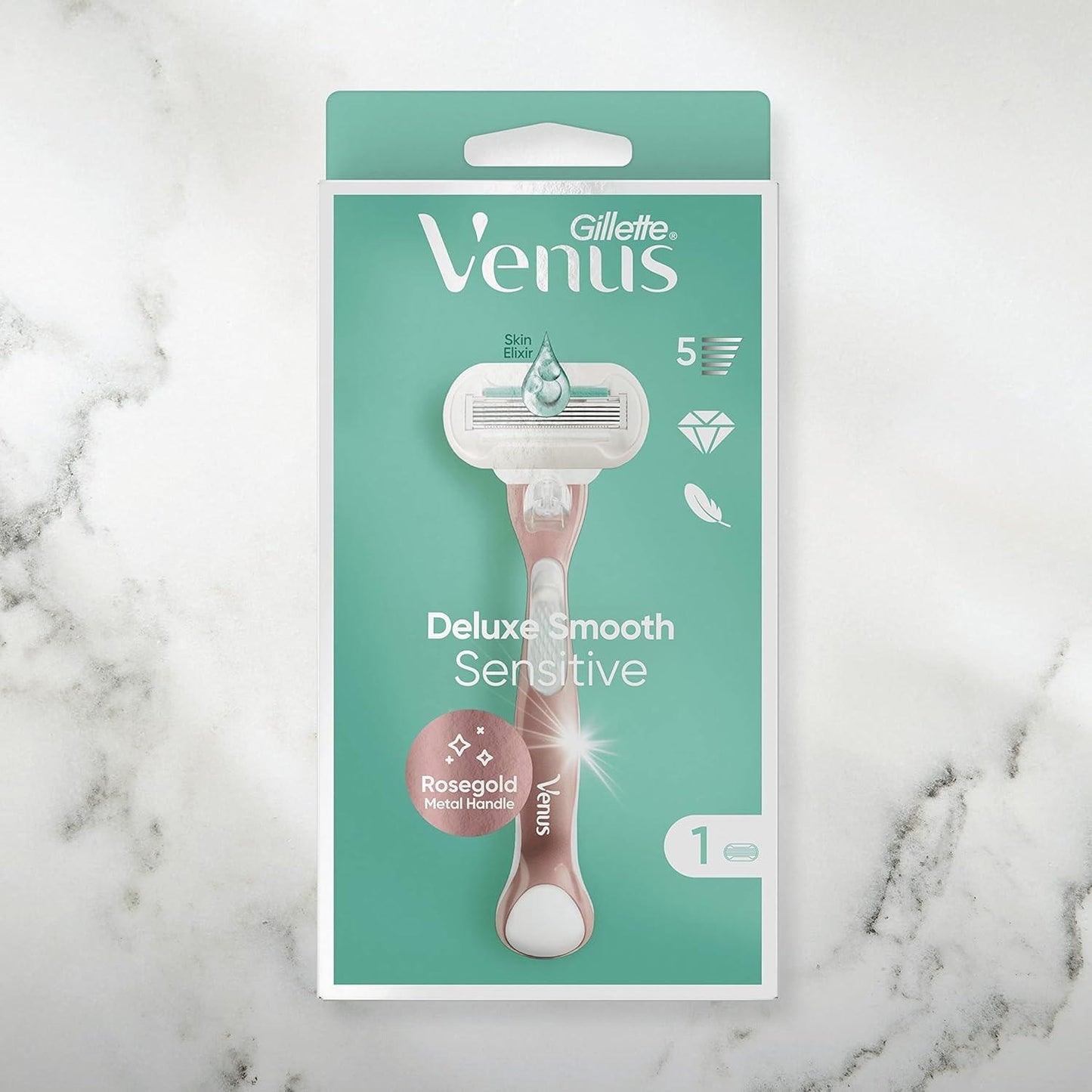 Gillette Venus Deluxe Smooth Sensitive Women's Razor + 3 Razor Blade Refills - Scent Shave And All