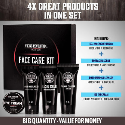 Viking Revolution Complete Mens Skincare Kit for Premium Skincare - Scent Shave And All