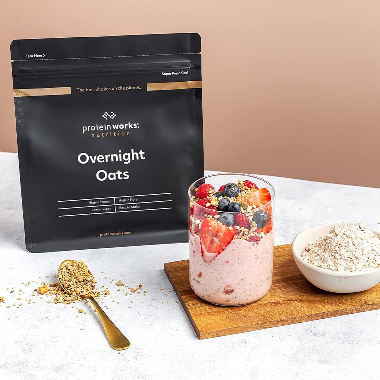 Protein Works Overnight Oats High Protein Breakfast Summer Berries 500g - Scent Shave And All