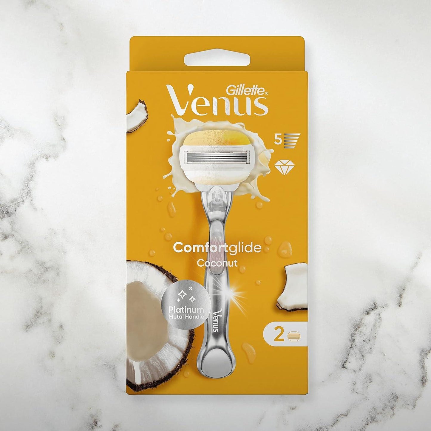 Gillette Venus ComfortGlide Coconut with Olay Women's Razor + 3 Razor Blade Refills - Scent Shave And All