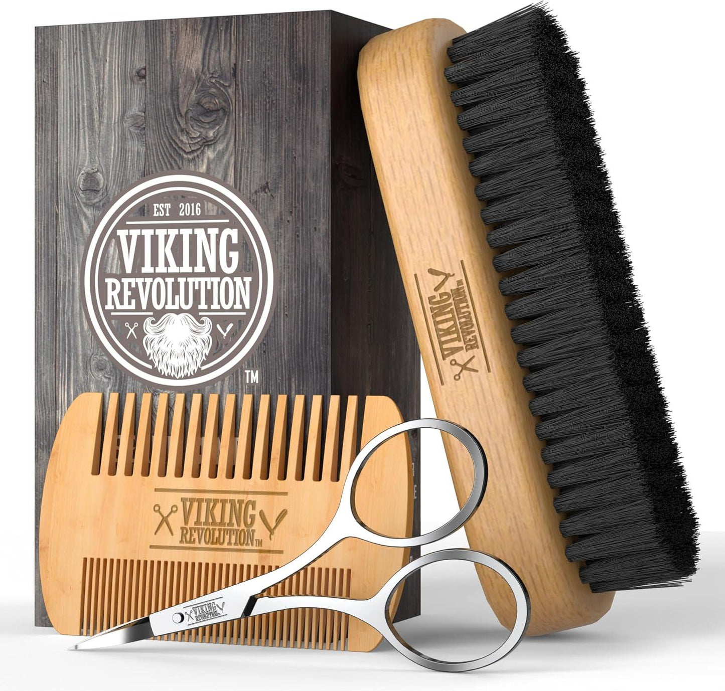 Viking Revolution Beard Brush & Beard Comb Set - Scent Shave And All