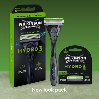 Wilkinson Sword Hydro 3 Men’s Razor Blade Refills, XXL 16 Pack | 3 Blade Face or Body Razors for Men, Dual Lubrication, Hydrating Gel Formula, Great Shavers for Wash Bags or Holidays