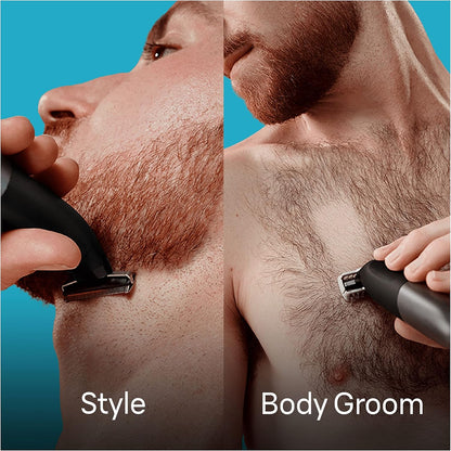 Braun Series XT3 One Blade Hybrid Beard & Stubble Trimmer Electric Shaver for Men Body Groomer for Manscaping