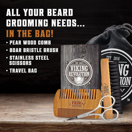 Viking Revolution Beard Brush & Beard Comb Set - Scent Shave And All