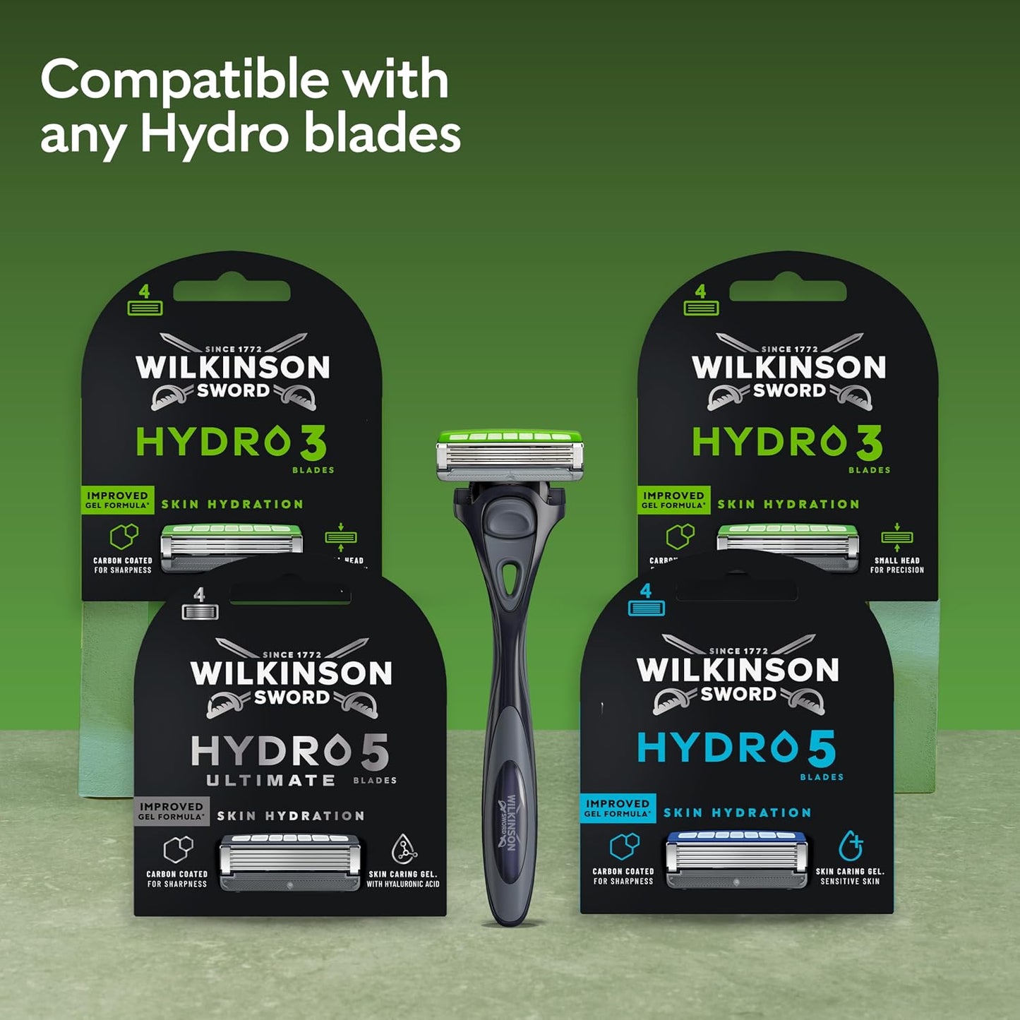 Wilkinson Sword Hydro 3 Men’s Razor Blade Refills, XXL 16 Pack | 3 Blade Face or Body Razors for Men, Dual Lubrication, Hydrating Gel Formula, Great Shavers for Wash Bags or Holidays