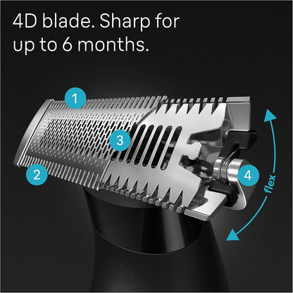 Braun Series XT3 One Blade Hybrid Beard & Stubble Trimmer Electric Shaver for Men Body Groomer for Manscaping