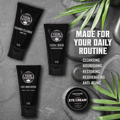 Viking Revolution Complete Mens Skincare Kit for Premium Skincare - Scent Shave And All